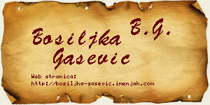 Bosiljka Gašević vizit kartica